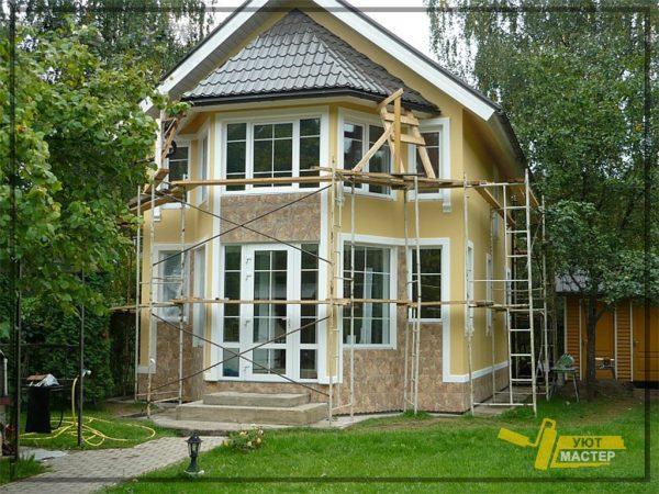 Отделка фасада дома 120 м2